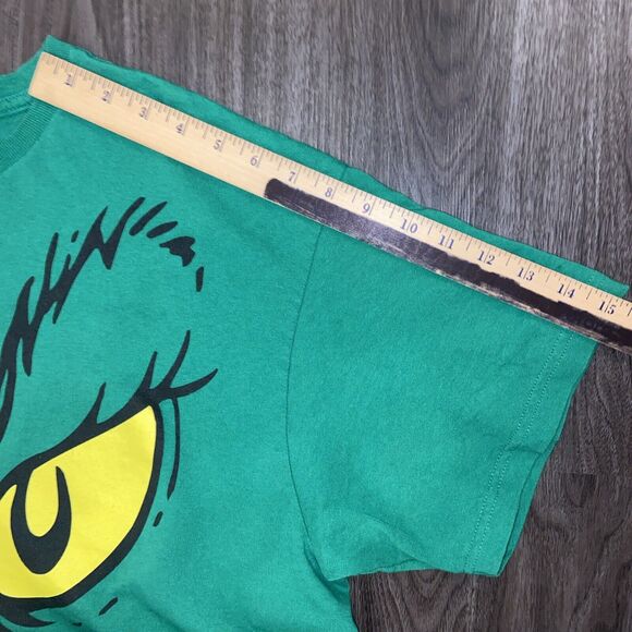 The Grinch T Shirt Mens XL Green Dr Seuss Book Film Movie Cartoon Big Face - Picture 7 of 8